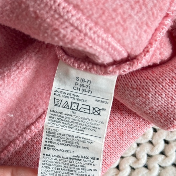 Old Navy Cozy Pink Kids Half-Zip Sweatshirt Size Small (6/7) - Picture 6 of 6